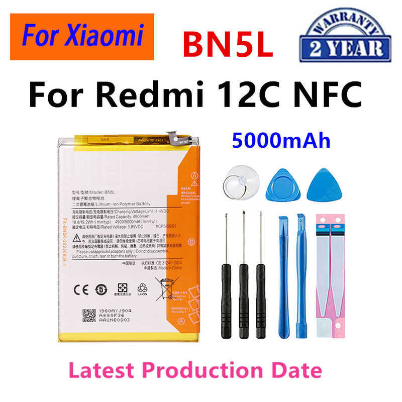 แบตเตอรี่ใหม่เอี่ยม Bn5l Bn5f Bn56 Bp5e สำหรับ Xiaomi Redmi 12C/ 10C/ 9A 9C/10 Prime /K40 5G /Poco