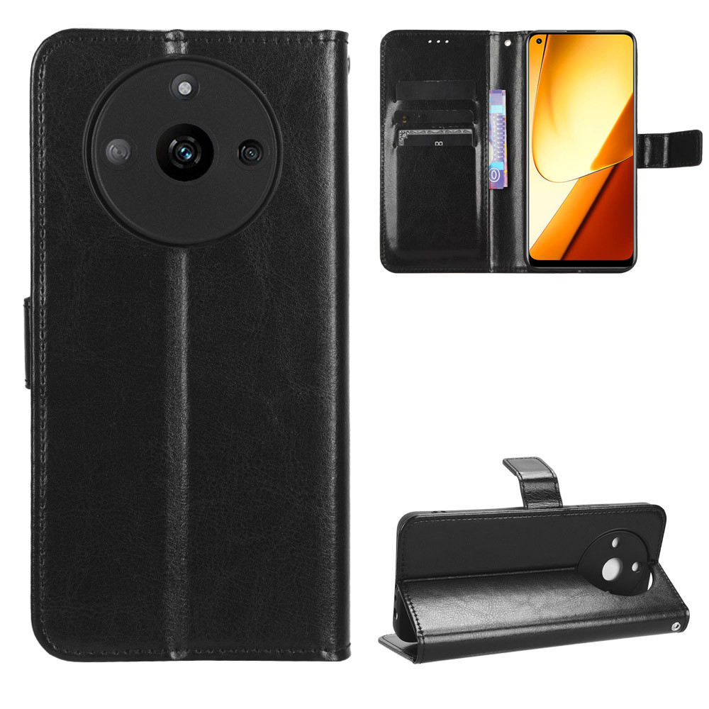 กระเป๋าสตางค์หนังสําหรับ OPPO Realme 12 Pro Plus 12 + 12X 11X 10 10T Pro Flip Card Slot เคสโทรศัพท์ฝ