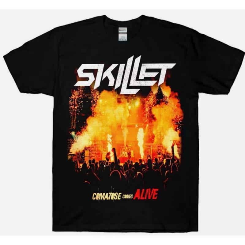 Skillet Rise Concert Tour เสื้อยืดสีดํา ไซส์ SML 2345Xl