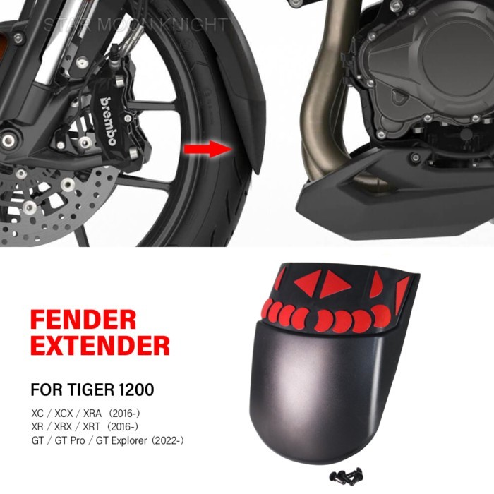 For Tiger 1200 GT Pro Explorer Motorcycle Front Fender Mudguard Extender Extension Tiger 1200 XC XC