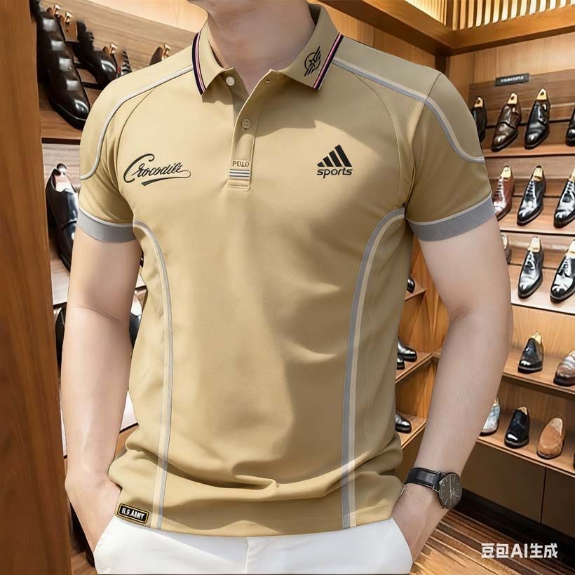 เสื้อโปโลผู้ชาย สไตล์กีฬาระดับแนวหน้า เรียบหรูในขนาดโอเวอร์ไซส์ และดีไซน์คลาสสิก เหมาะสำหรับการสวมใส่กลางแจ้ง