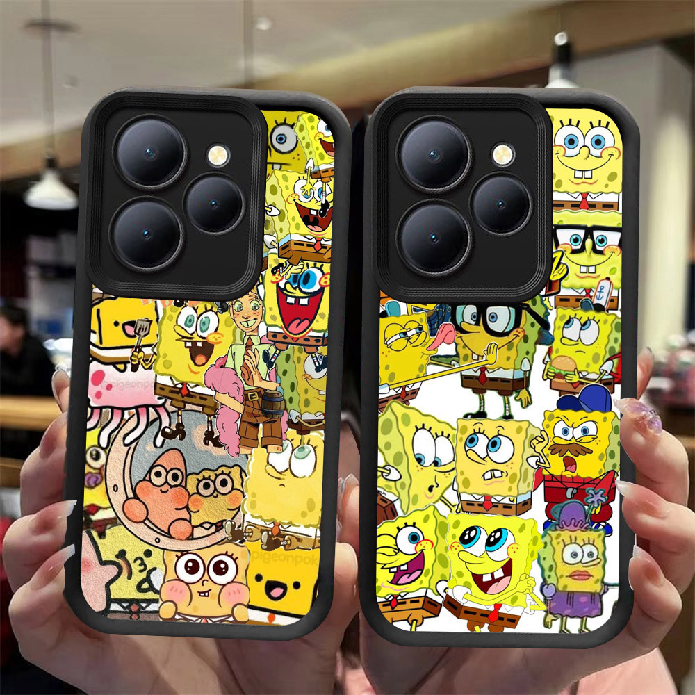 J-22 Spongebob ดำขาวชมพูเคสโทรศัพท์หรับ Infinix Smart Hot 50i 30 30i 8 HD 40i Plus Pro Play