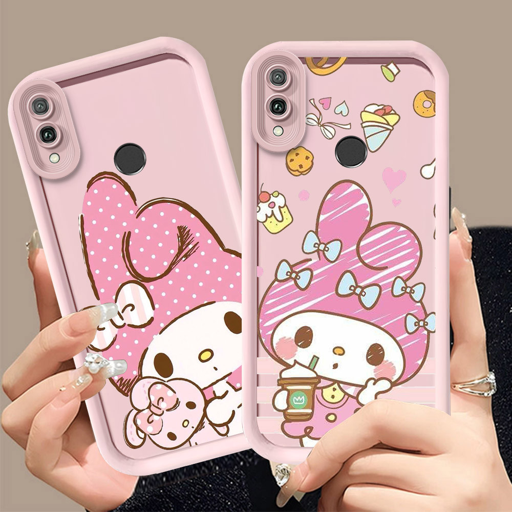 Q-29 Cute_Melody ขาวดำเคสโทรศัพท์หรับ VIVO Y91C Y91 Y1S Y93 Y95 ปกสีชมพู