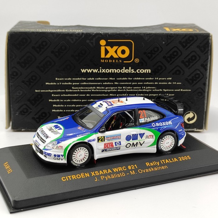 IXO 1: 43 Citroen Xsara WRC #21 RaIly ITALIA 2005 โมเดลรถอัลลอย