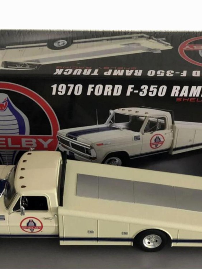 ACME 1/18 Ford F-350 1970 Ramp Truck Ford F350 Slope Trailer Model Limited Edition Car Model