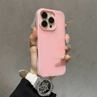 Case for iPhone 11 17 12 13 16 14 Pro Max 15 16 7 14 8 Plus XS X XR Max Advanced Simple Fresh Color 2 in 1 Soft Cover