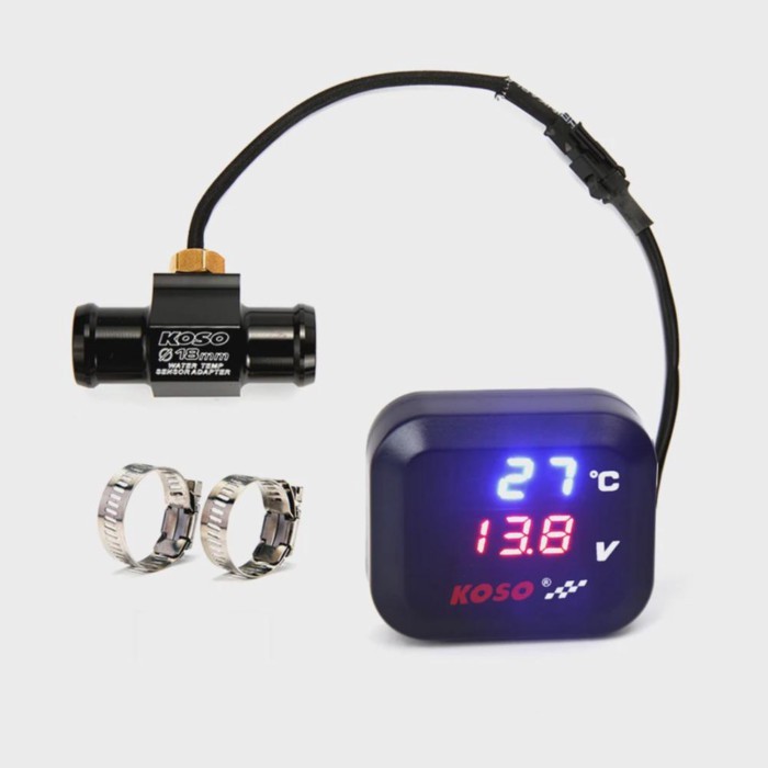 New Motorcycle Universal KOSO Water Temperature Meter Voltmeter USB Charging Three-in-one Waterproo