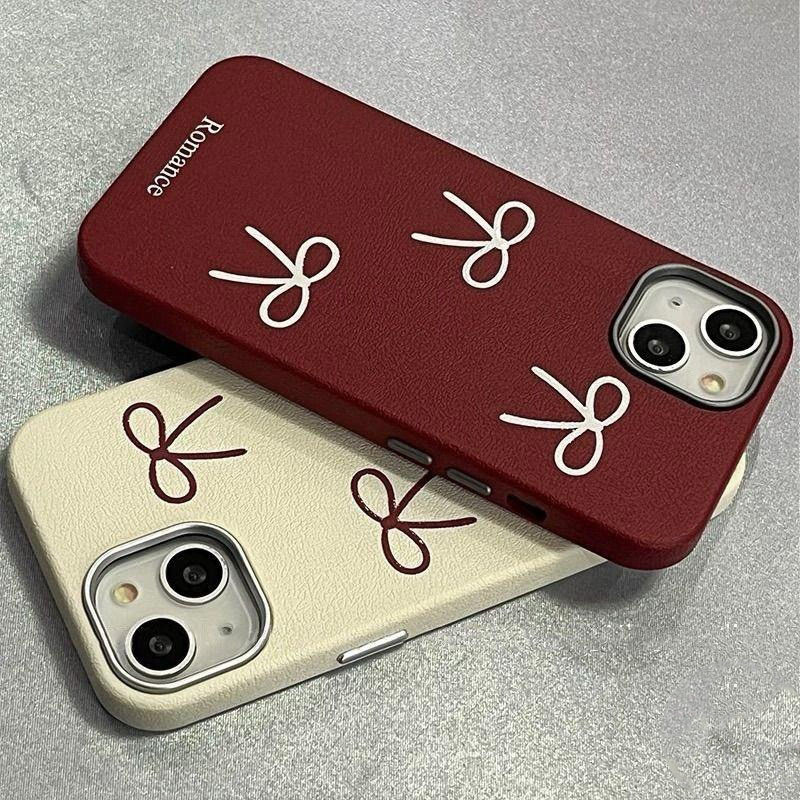 เคสไอโฟน11 17สำหรับ IPhone 17 16 11 Air 15 13 12 Pro Max 15 7 8 16 Plus XR X XS SE 2 3 เคส TPU นุ่มลายโบว์โบว์วินเทจ