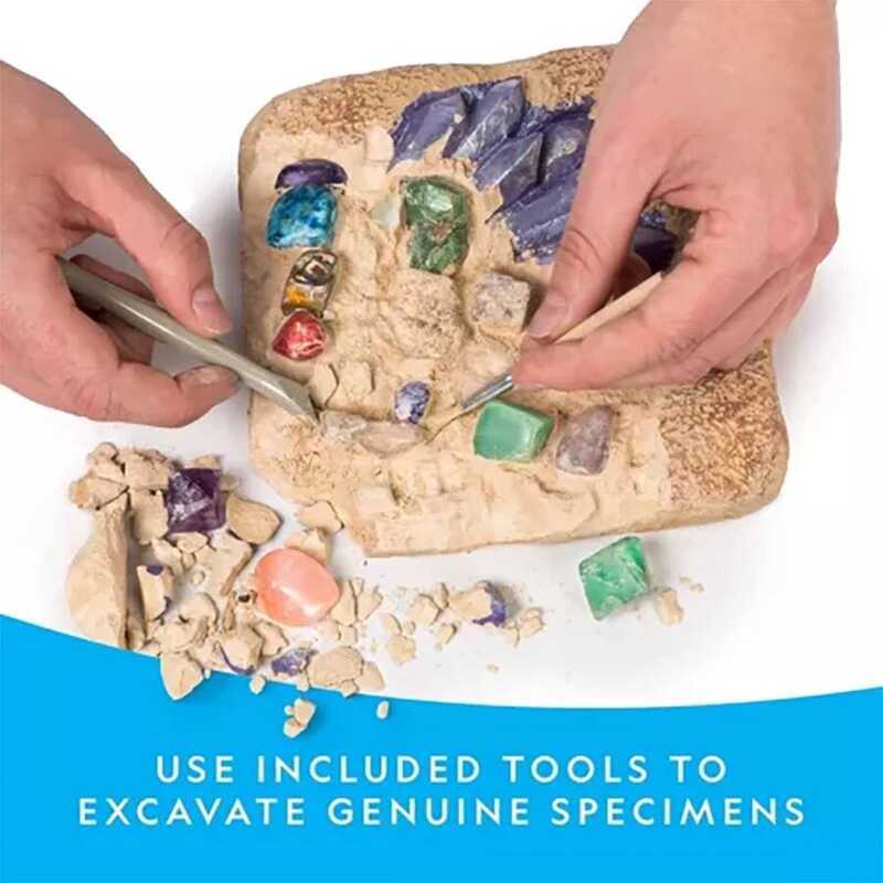 Dig And Discover Gem Stone Crystal Dig Toy Set Child Eduional Toy Crystal Mining Kit Kids ‌🔥     -