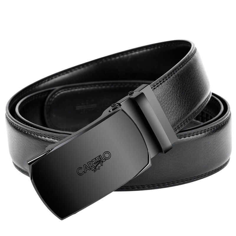 Katile Crocodile Belt Mens Genuine Leather Automatic Buckle Pants Belt Cowhide Young Business Trend 