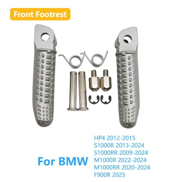 Motorcycle Silvery Front Footrests Foot Pegs Accessory For BMW HP4 S1000R S1000RR M1000R M1000RR F9