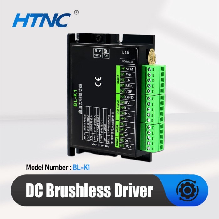 BL-K1 DC Brushless Motor Driver Controller 6A 12-48V RS485 Modbus Hall Sensor for 100W 57BYB BLDC M