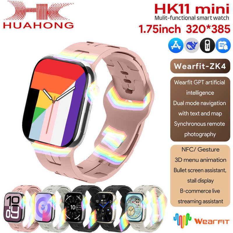 HK11 mini+Smart Watch หน้าจอ OLED Dual Payment TWS ชุดหูฟังไร้สาย AI Joe Helper