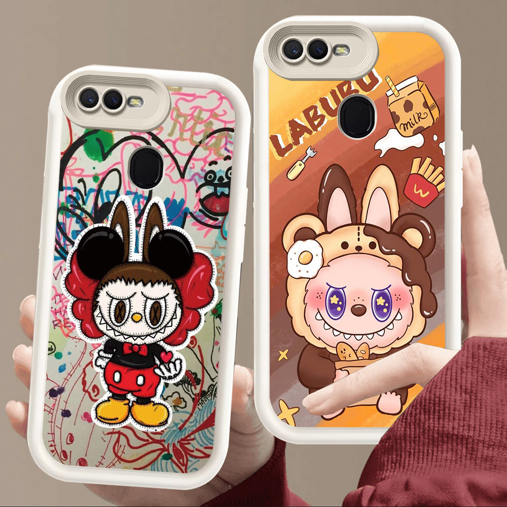 สําหรับ OPPO A12 A5S A1K F5 A12E A7 F9 F7 A3S A5 A12s Pro สีขาวนุ่ม E60 ตลก Labubu