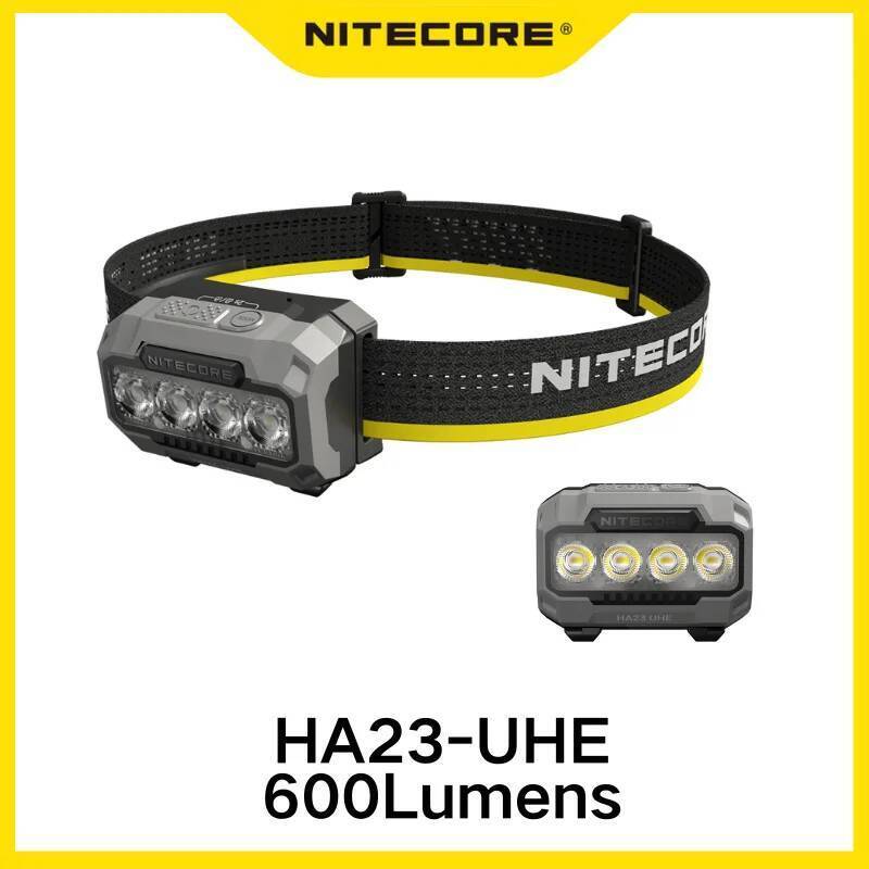 NITECORE HA23 UHE ไฟหน้าแคมป์ปิ้ง 600 Lumens พร้อม 3 อุณหภูมิสี ใช้งานด้วย AAA สามลูก น้ำหนักเบาและก