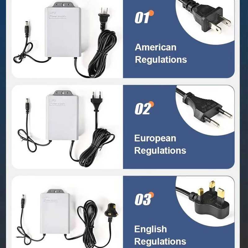อะแดปเตอร์แบตเตอรี่สำรองไฟ UPS สำหรับกล้องวงจรปิด CCTV เราเตอร์ แหล่งจ่ายไฟ UPS สำหรับกรณีไฟดับ