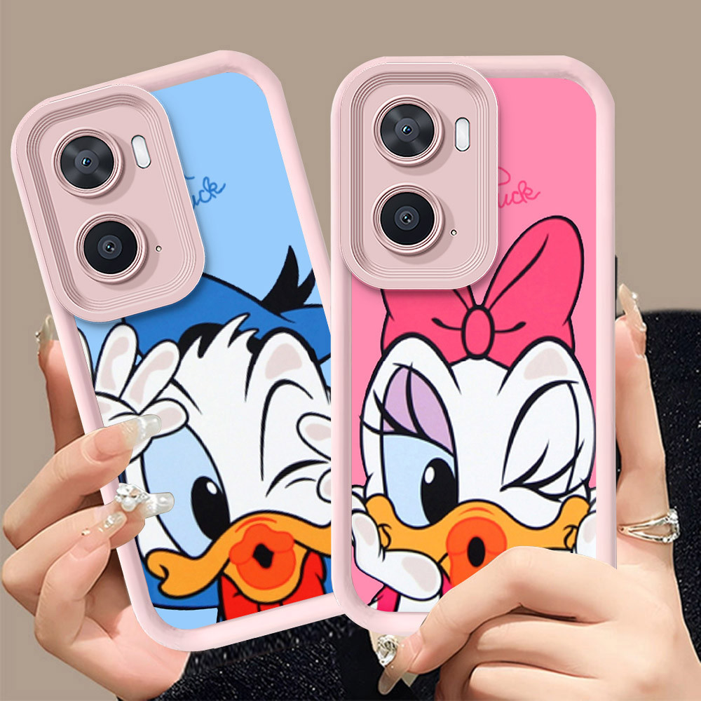 Q-34 Donald Duck ขาวดำเคสโทรศัพท์หรับ VIVO IQOO Z7i Y01A Y02S Y15S Y15A Y16 Y01 ปกสีชมพู