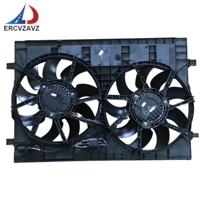 Dual Radiator Cooling Fan Assembly for VW Volkswagen Atlas 2018-2023 V6 2.0L 3.6L 3QF121207 3QG9594