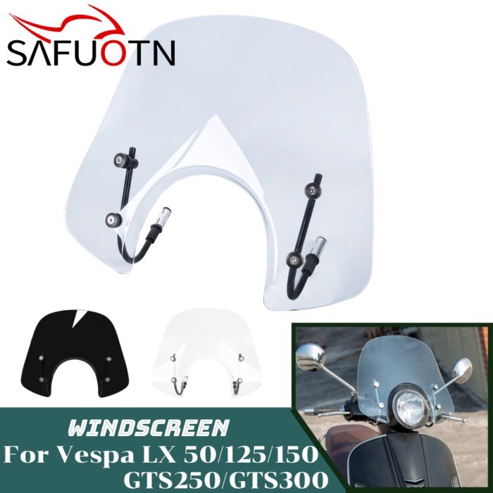For LX50 LX125 LX150 GT200 GTS250 GTS300 Windshield Windscreen For Vespa GT 200 GTS 250 300 LX 50 1