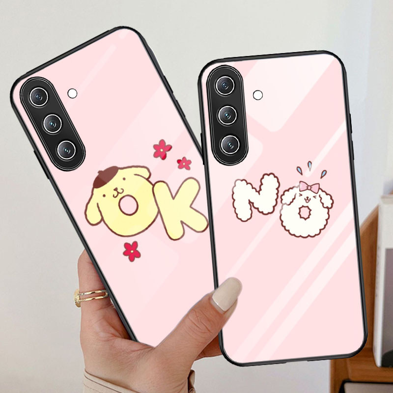 T-27 PompomPurin กระจกนิรภัยสําหรับ Samsung A05S M17 A15 A24 A04S A14 A17 A56 A16 5G กรณี