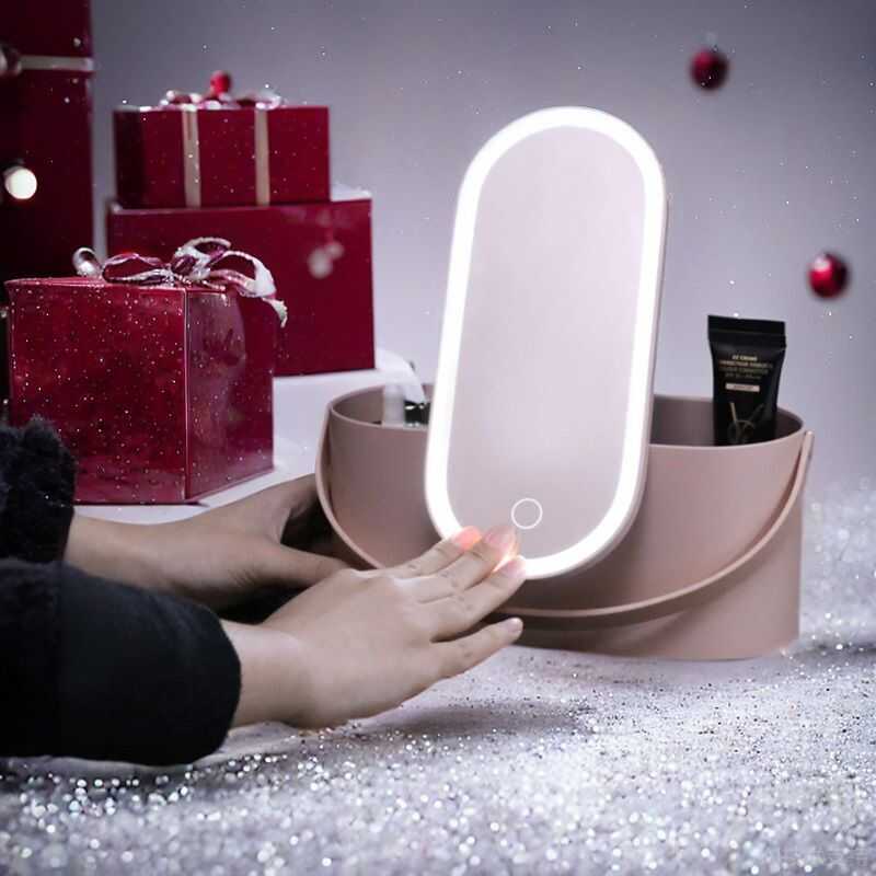 ❤ MUID | กระจกแต่งหน้าพกพา LED พร้อมกล่องเก็บของ ของขวัญ