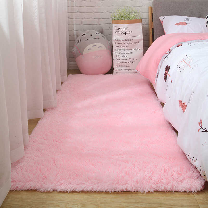 s Large Fluffy Rug Living Decoration Fleece Shaggy Mats for Little Girl Cute Room Decor Home Carpet