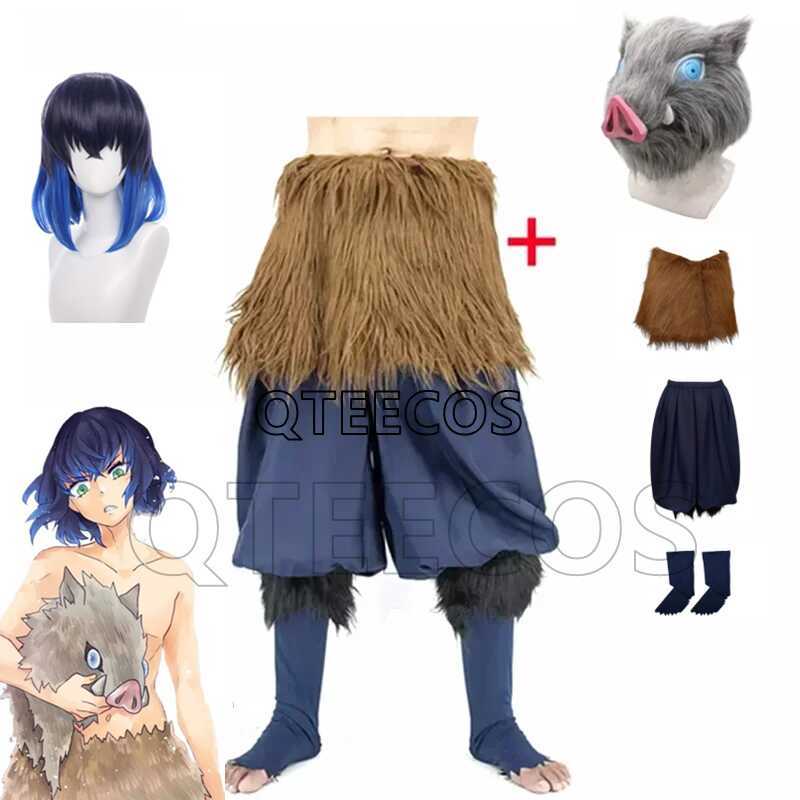 Anime Demon Slayer Hashibira Inosuke Cosplay Costume Halloween Adult Fancy Pants Outfit Clothes Pig