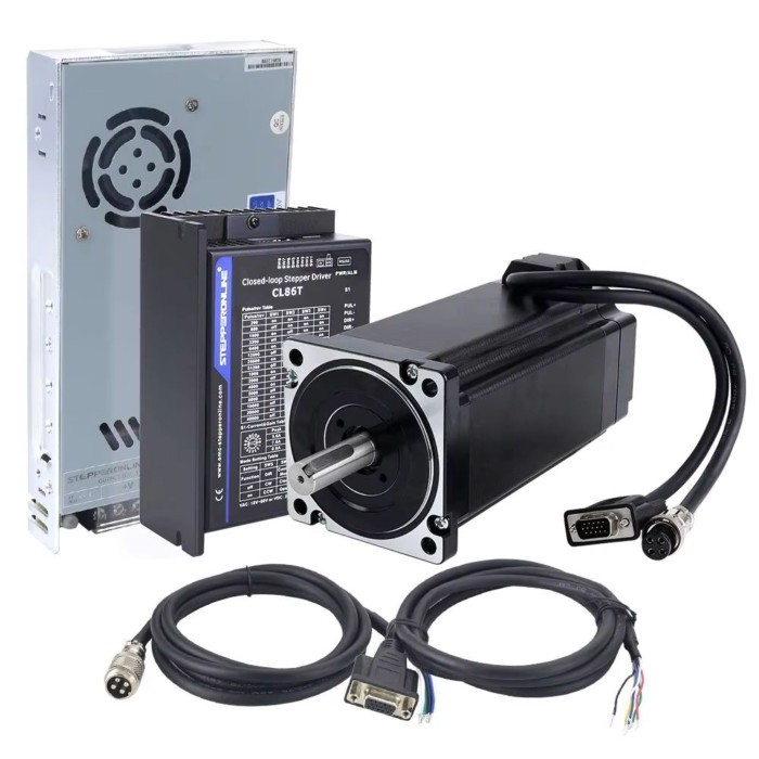STEPPERONLINE Nema 34 12Nm Closed Loop Stepper Motor & CL86T Servo Driver Nema34 Stepper Motor 1.7m