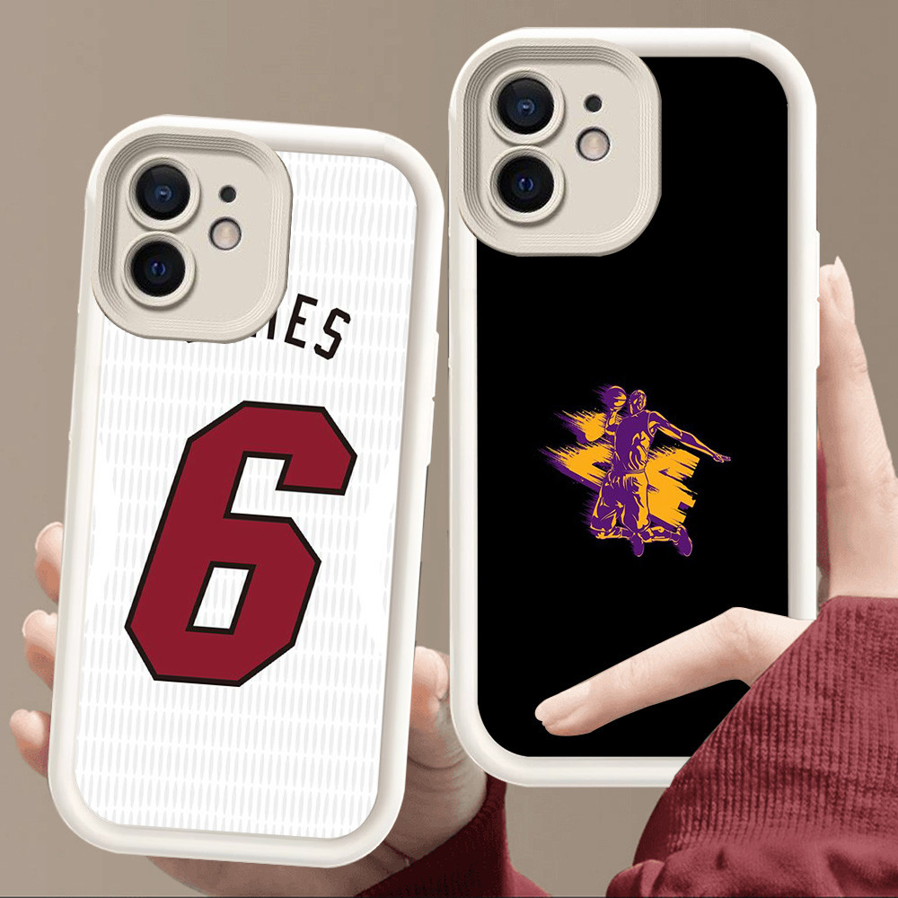 เคสสําหรับ iPhone XR 15 12 Mini 11 X XS Pro Max Soft White E57 บาสเกตบอล NBA