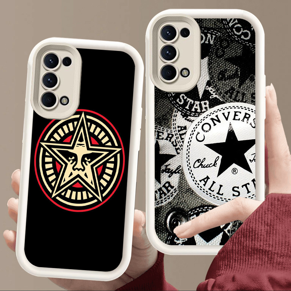 เคสสําหรับOPPO Reno A94 A95 5 A55 A74 A92 A52 4 6 A72 A16s A16 A54S 5GสีขาวE125 CONดาว