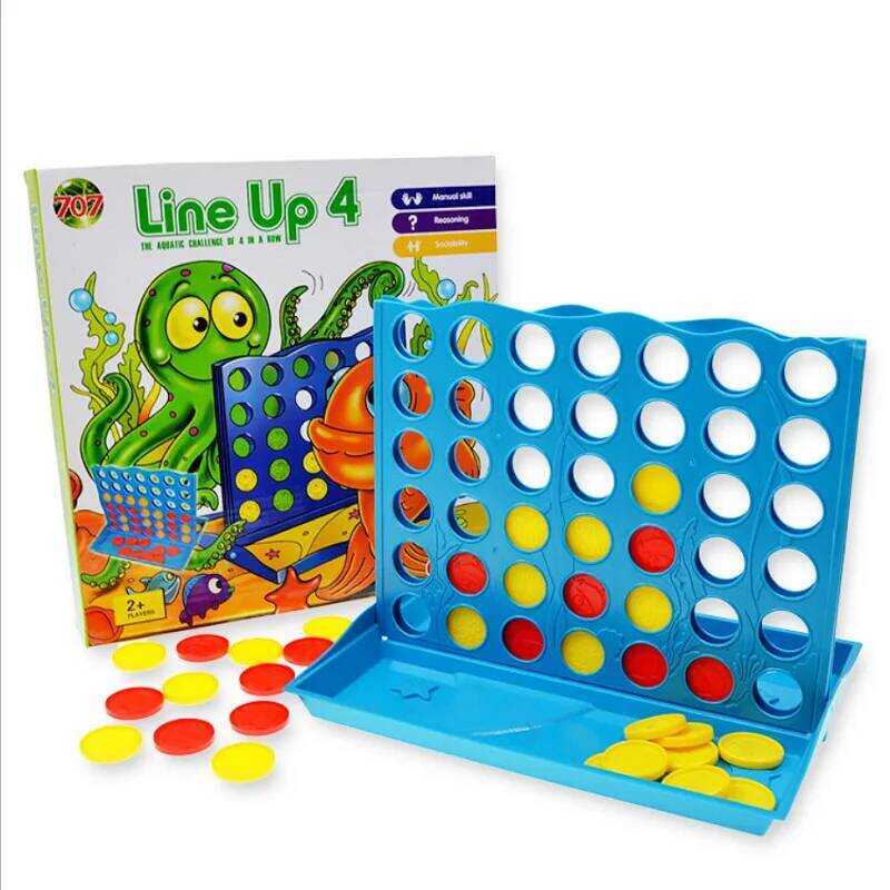 Line Up Connect Four, Four in One Line, 42 ชิ้น Bingo -หมากรุกเกมเดสก์ท็อปแบบโต้ตอบสําหรับเด็กผู้ปกค