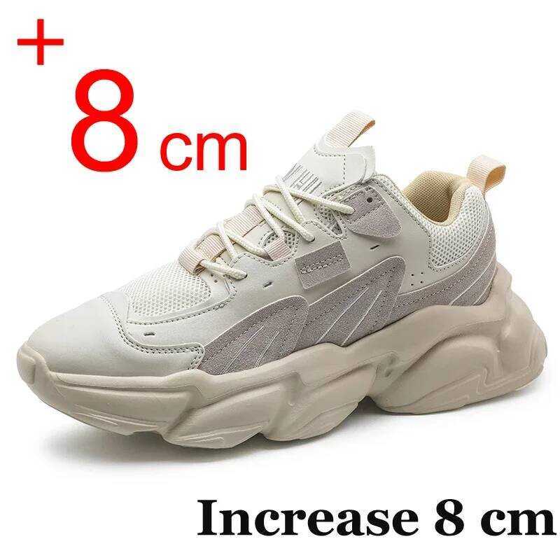 C Men Sneakers Hidden Heels Elevator Shoes Plus Size 45 46 Heightening Shoes For Men Fashion Breath