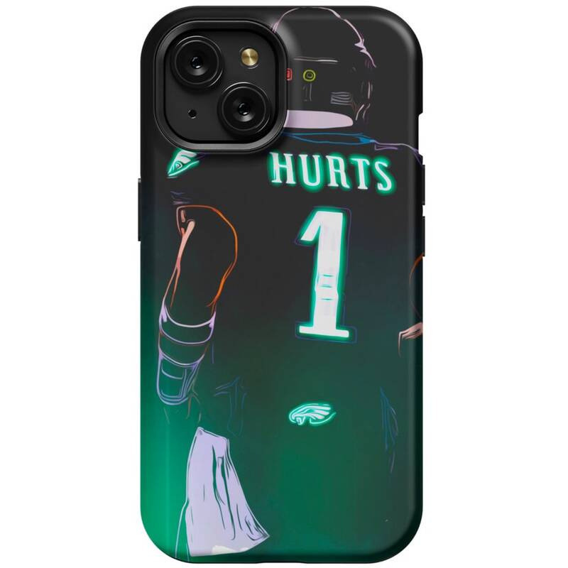 (สต็อกในพื้นที่) เคสโทรศัพท์ Neon Jalen Hurts เคสแข็งกันกระแทกทนทาน| คนรักกีฬาของขวัญพัดลม Eagles