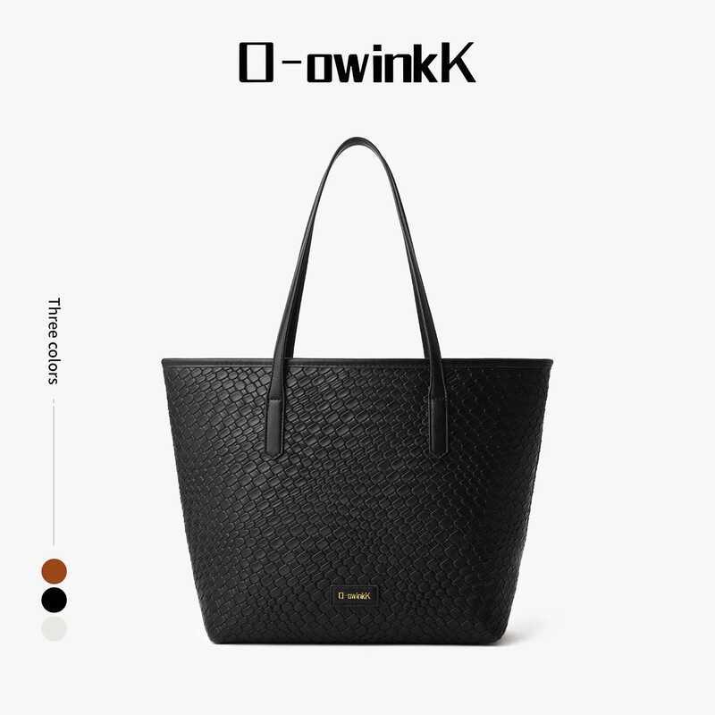 196 [003]Owinkk Woven Bag กระเป๋าโท้ท ผ้าคุณภาพสูง กระเป๋าถือหรูหรา กระเป๋าคอมพิวเตอร์ สไตล์เกาหลี