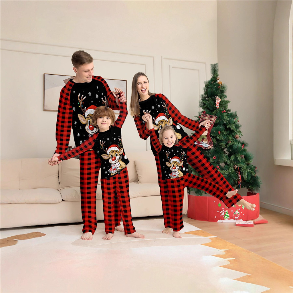 2025 ใหม่คริสต์มาสครอบครัวจับคู่ชุดนอน Santa Claus พิมพ์ผู้ใหญ่และเด็กชุดนอนชุด Soft นอน Xmas ครอบคร