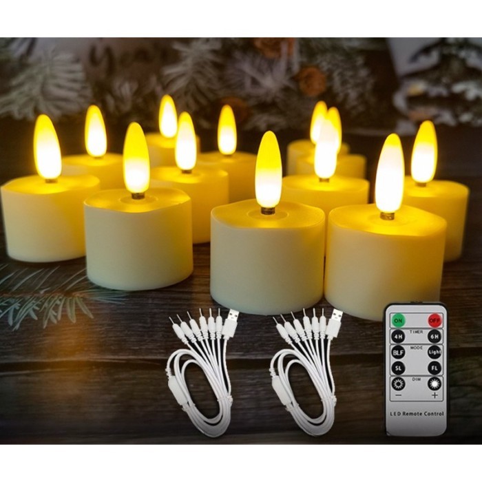 Remote Control Electronic Candle Night Light Flashing Timed Simulation Plastic Candle Wedding Roman