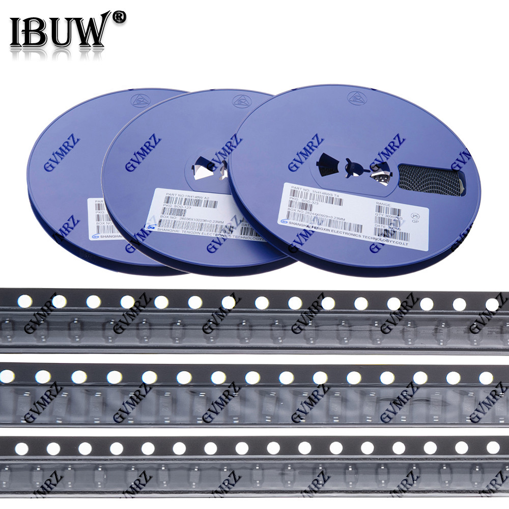 3000PCS SMD ไดโอด Assortment 1N4007, 1N4148W, 1N5819W, MBR0520LT1G, MBR0530W Surface Mount Diodes