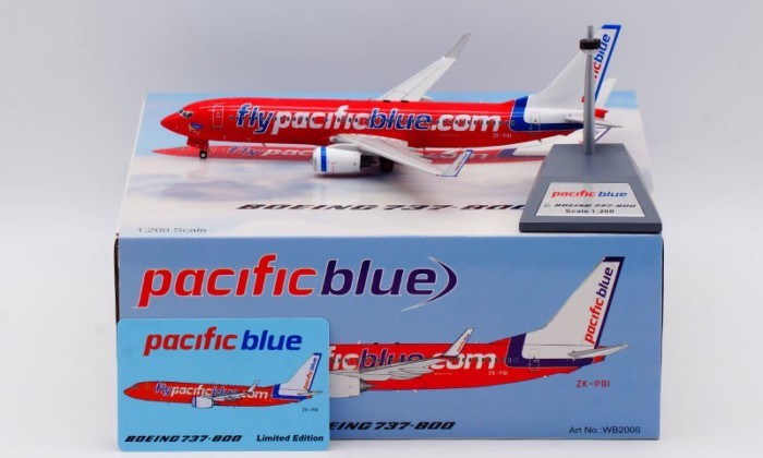 พร้อมสต็อก Aviation Pacific Blue Airlines B737-800 1: 200 ZK-PBI รุ่นโลหะผสม Out of Print Model