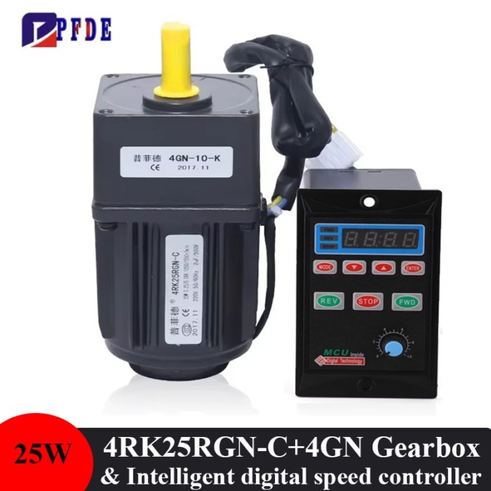 4RK25GN-C 220V AC Geared Motors 25W Induction Small Machine with Intelligent Digital Speed Controll
