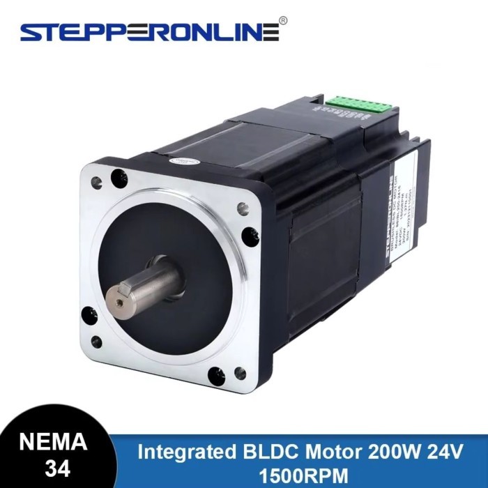 STEPPERONLINE Nema 34 Integrated BLDC Motor 200W 24V 1500RPM 1.27Nm 8.33A With Driver 86x86x168mm B
