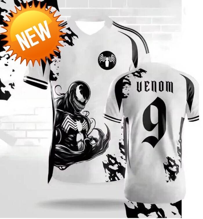 เสื้อฟุตบอลผู้ใหญ่ ออกแบบใหม่ปี 2026 ลายพิเศษ Venom หมายเลข 9 สำหรับฤดูร้อน