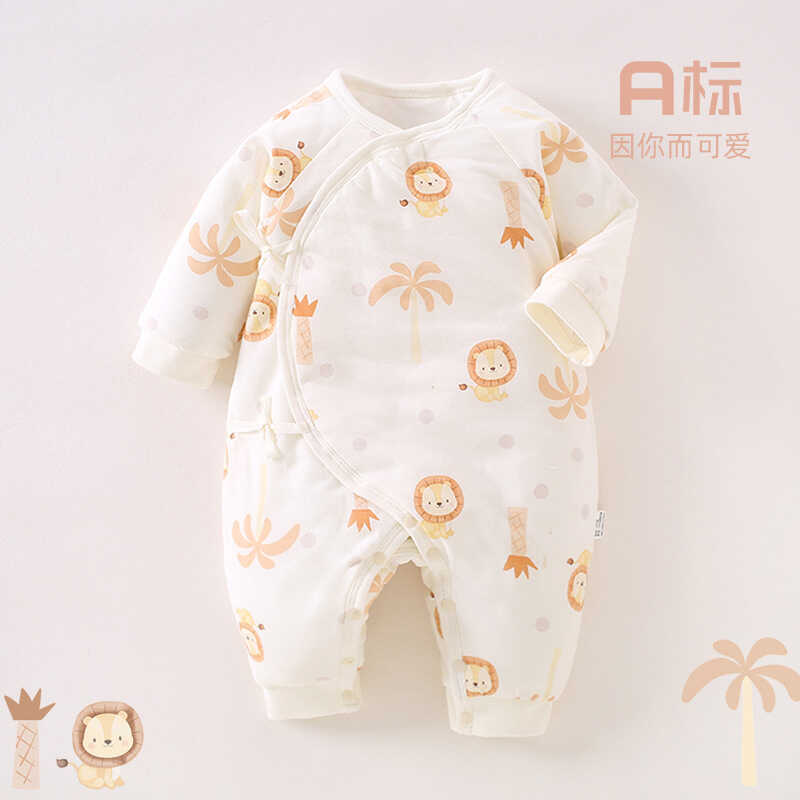 จั๊มสูทเด็กแรกเกิด 120g ผ้านวมหนา ชุดรอมเปอร์ สินค้ามาตรฐาน Class A