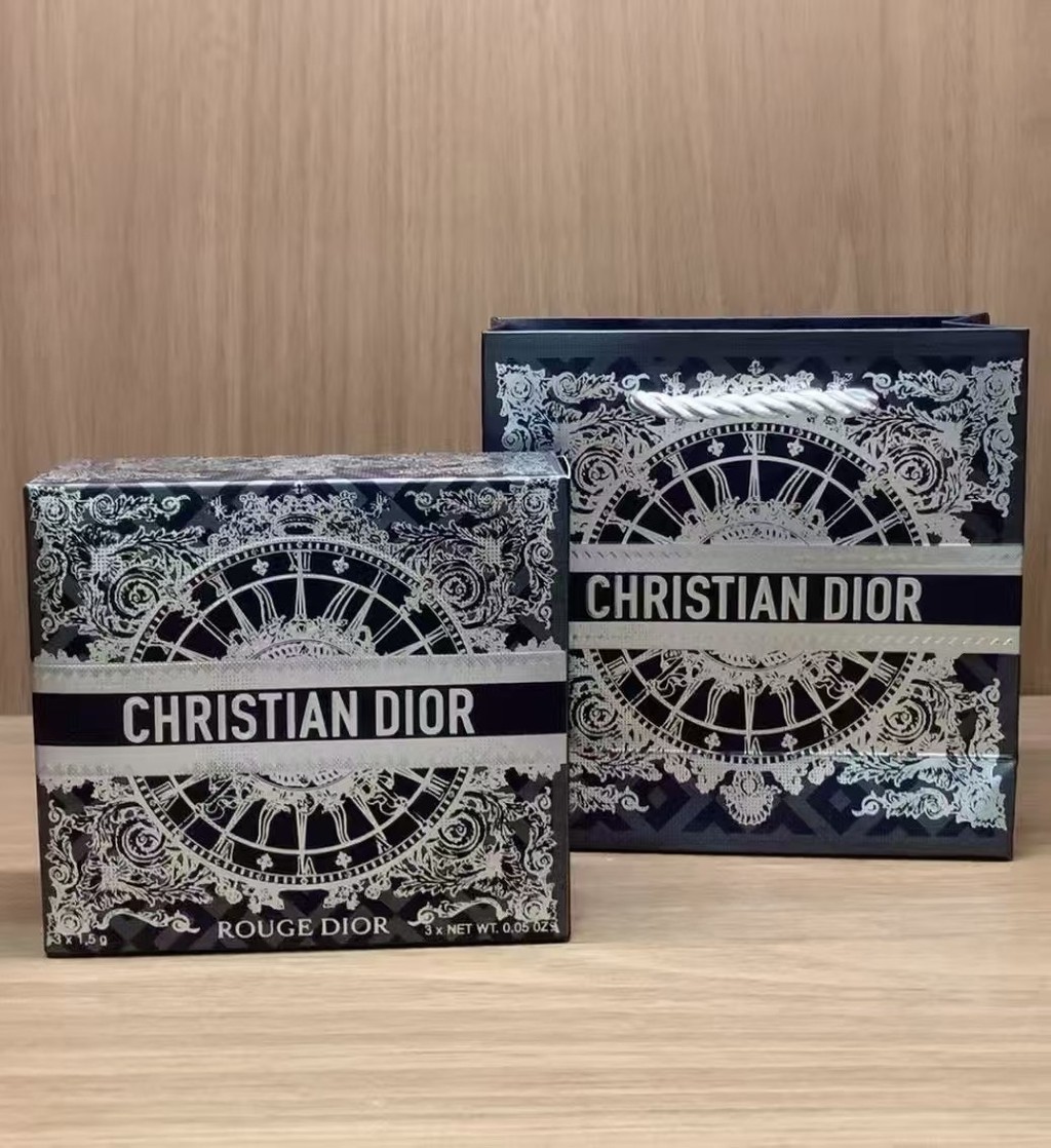 มาใหม่ยิงจริง❤ /50 Blue Gold ลิปสติกตัวอย่างชุดสามชิ้น Silver Flower Version มี 3 * 1.5g, Color No. 