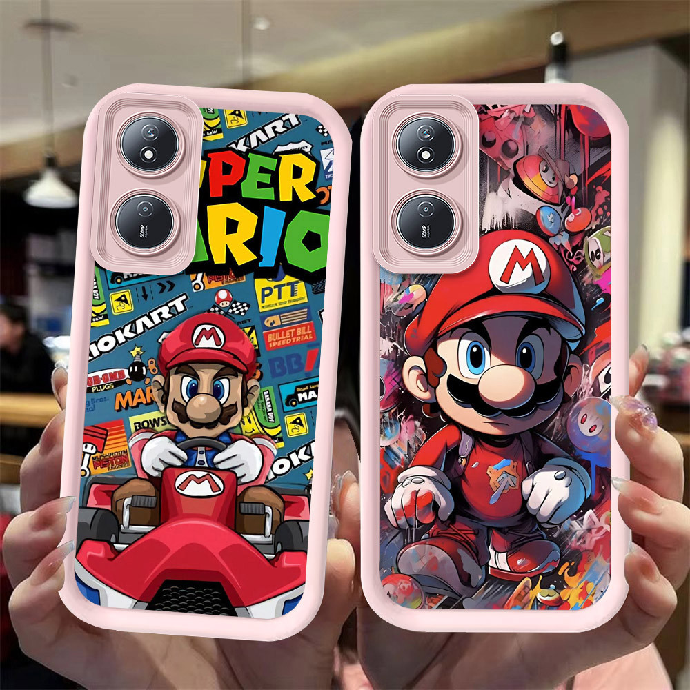 J-34 Mario ดำขาวชมพูเคสโทรศัพท์หรับ OPPO A98 Reno 8T A1 A1X A60 F23 A2X Pro 5G