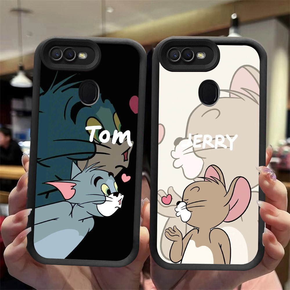 J-6 Love Couple ดำขาวชมพูเคสโทรศัพท์หรับ OPPO A7 A11K A12 A3S A12E A1K A5S A12S AX5S