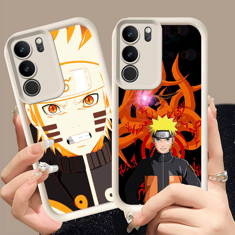 Q-2 Naruto ขาวดำเคสโทรศัพท์หรับ VIVO Y200 T4X Y19S Y21d Y300t Y29 Pro ปกสีชมพู