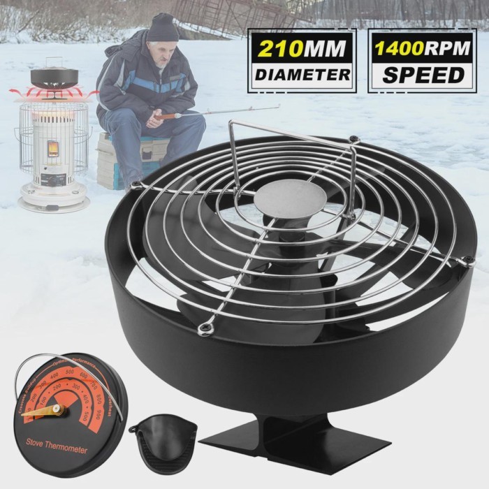 4 Blades Stove Fan Heat Powered Fireplace Fan Log Wood Burner Eco-fan Quiet Fireplace Fan Home Wint