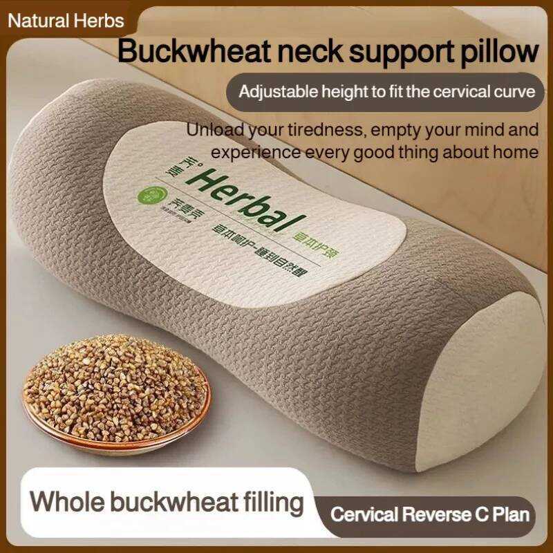 Herbal Buckwheat Pillow Traction Pillow Core Neck Protection Health Pillow Neck Pain Relief Better