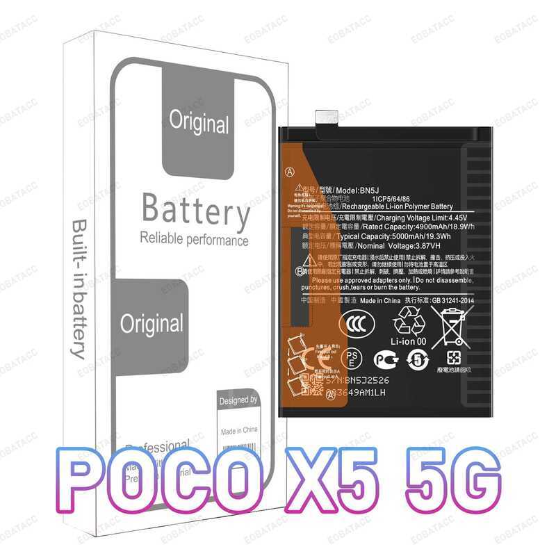 แบตเตอรี่คุณภาพสูง Bm57 Bm4p Bn57 Bm5v Bn5e สำหรับ Xiaomi Poco X2/X3 X3 Pro/X4 Gt/Poco X5 5G/Poco X