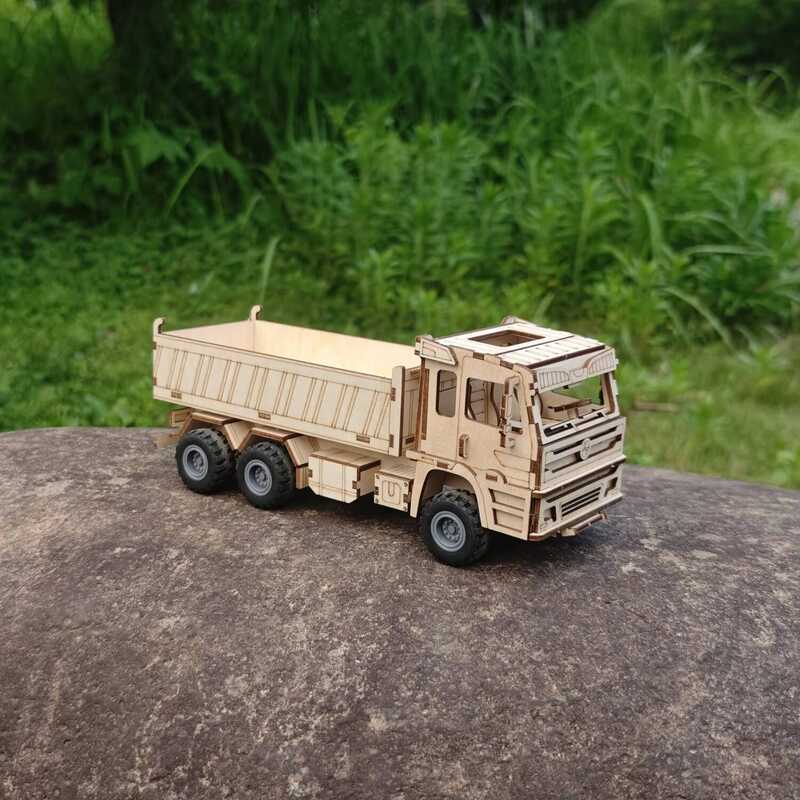H Build Your Own Heavy Truck 3D Wooden Puzzle Model Kit - A Fun And Eduional DIY Gift